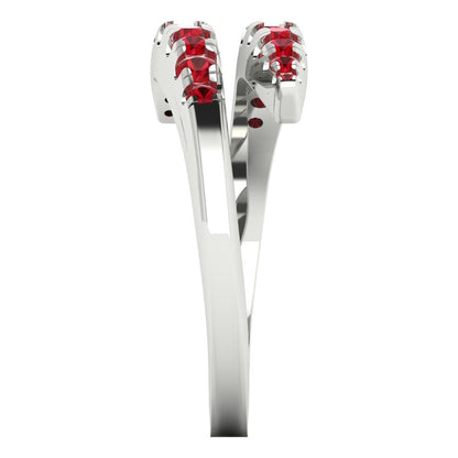 0.235 cttw Simulated Ruby Round Cut White Gold Eternity Wedding Band