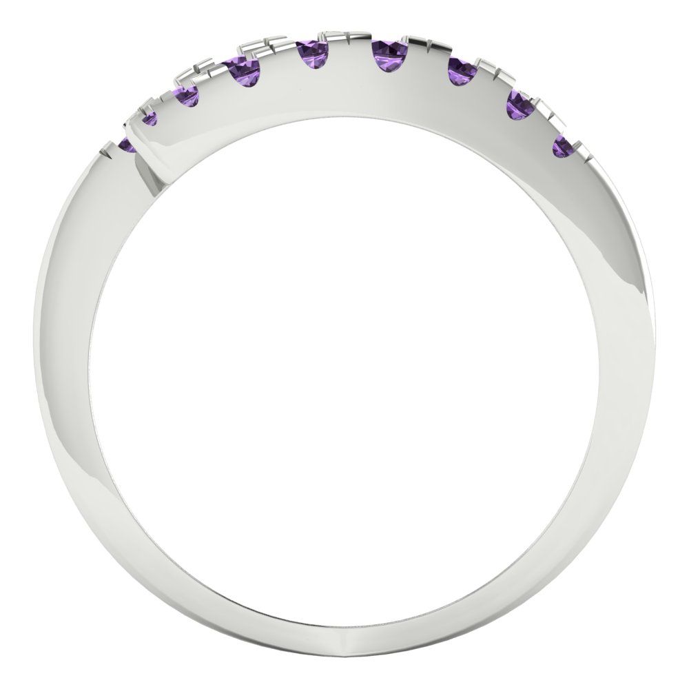 0.235 cttw Simulated Alexandrite Round Cut White Gold Eternity Wedding Band