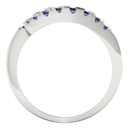 0.235 cttw Simulated Alexandrite Round Cut White Gold Eternity Wedding Band