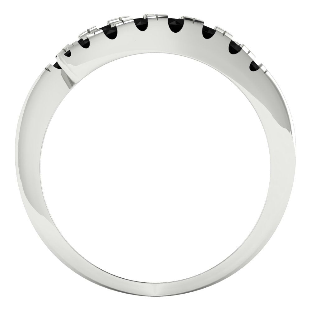 0.235 cttw Natural Onyx Round Cut White Gold Eternity Wedding Band