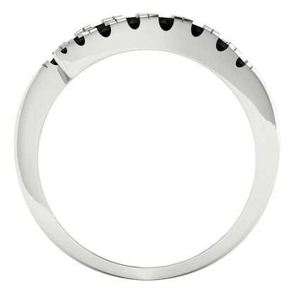 0.235 cttw Natural Onyx Round Cut White Gold Eternity Wedding Band