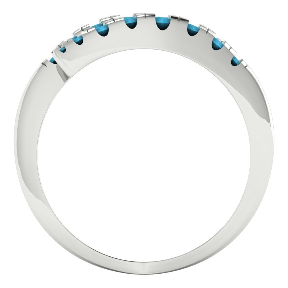 0.235 cttw Simulated Turquoise Round Cut White Gold Eternity Wedding Band