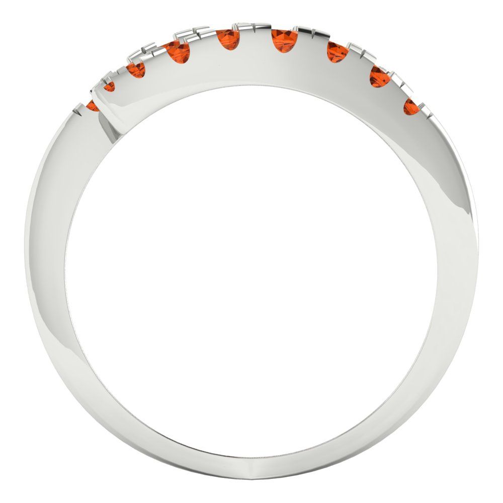 0.235 cttw Simulated Red Diamond Round Cut White Gold Eternity Wedding Band