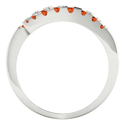 0.235 cttw Simulated Red Diamond Round Cut White Gold Eternity Wedding Band