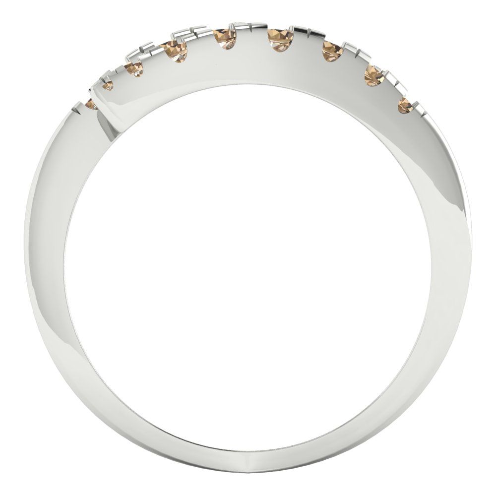 0.235 cttw Yellow Moissanite Round Cut White Gold Eternity Wedding Band