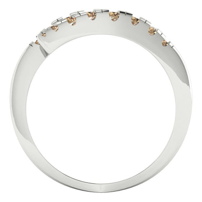 0.235 cttw Yellow Moissanite Round Cut White Gold Eternity Wedding Band