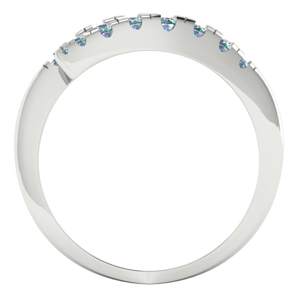 0.235 cttw Blue Moissanite Round Cut White Gold Eternity Wedding Band
