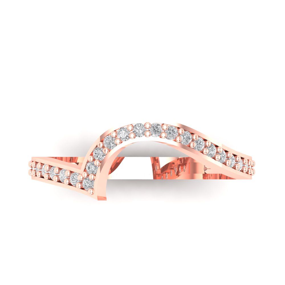 0.165 cttw Simulated Diamond Round Cut Rose Gold Eternity Wedding Band