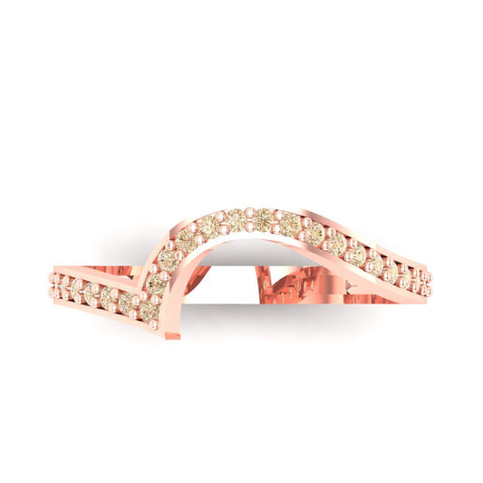 0.165 cttw Natural Morganite Round Cut Rose Gold Eternity Wedding Band