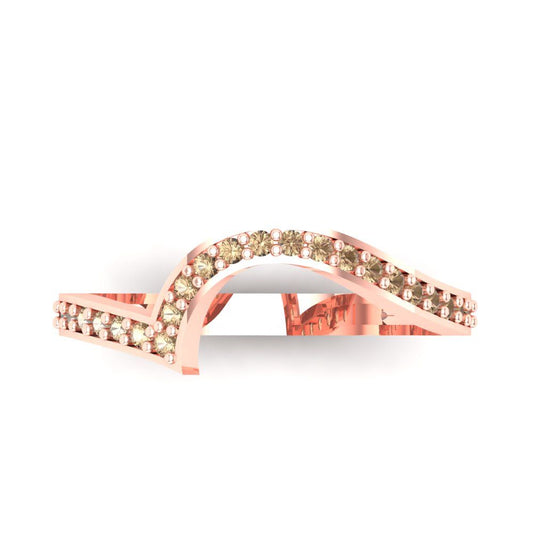 0.165 cttw Yellow Moissanite Round Cut Rose Gold Eternity Wedding Band
