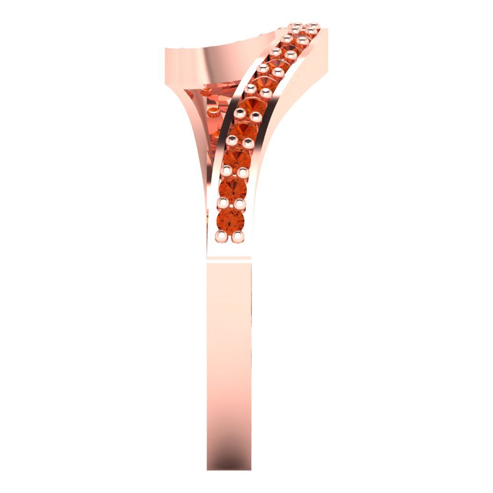 0.165 cttw Simulated Red Diamond Round Cut Rose Gold Eternity Wedding Band