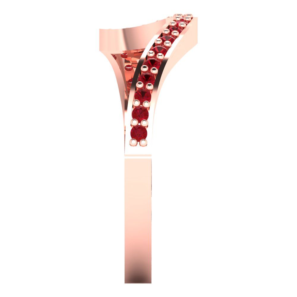 0.165 cttw Simulated Ruby Round Cut Rose Gold Eternity Wedding Band
