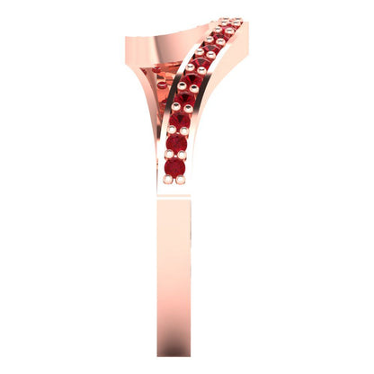 0.165 cttw Simulated Ruby Round Cut Rose Gold Eternity Wedding Band