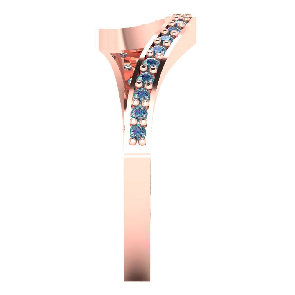 0.165 cttw Blue Moissanite Round Cut Rose Gold Eternity Wedding Band