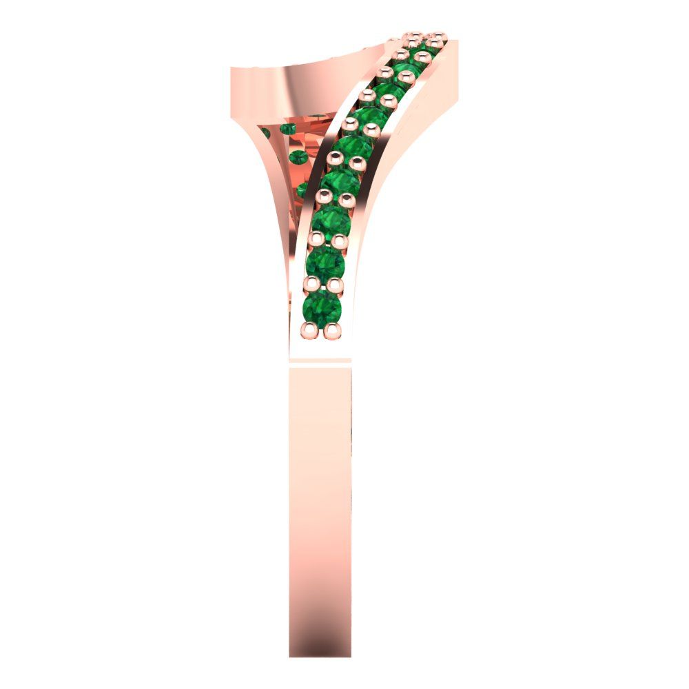 0.165 cttw Simulated Emerald Round Cut Rose Gold Eternity Wedding Band