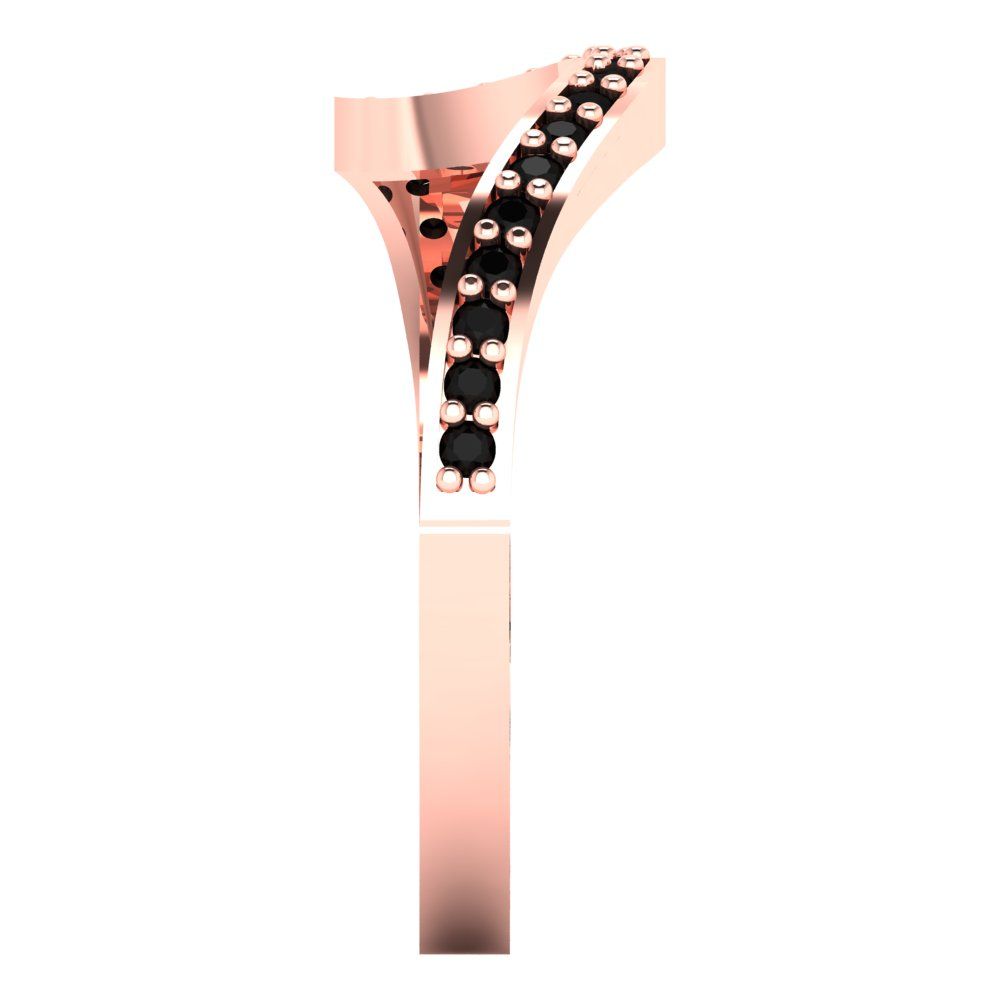 0.165 cttw Natural Onyx Round Cut Rose Gold Eternity Wedding Band