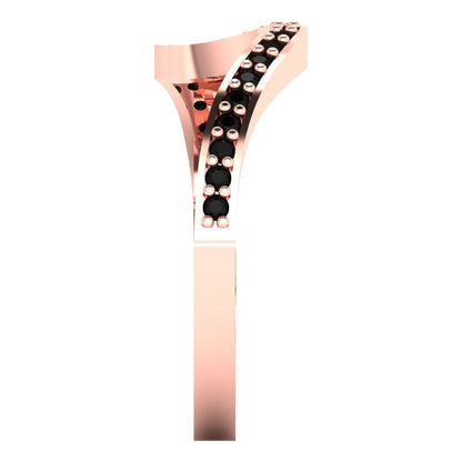 0.165 cttw Natural Onyx Round Cut Rose Gold Eternity Wedding Band