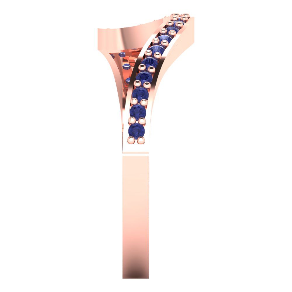 0.165 cttw Simulated Tanzanite Round Cut Rose Gold Eternity Wedding Band