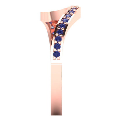 0.165 cttw Simulated Tanzanite Round Cut Rose Gold Eternity Wedding Band