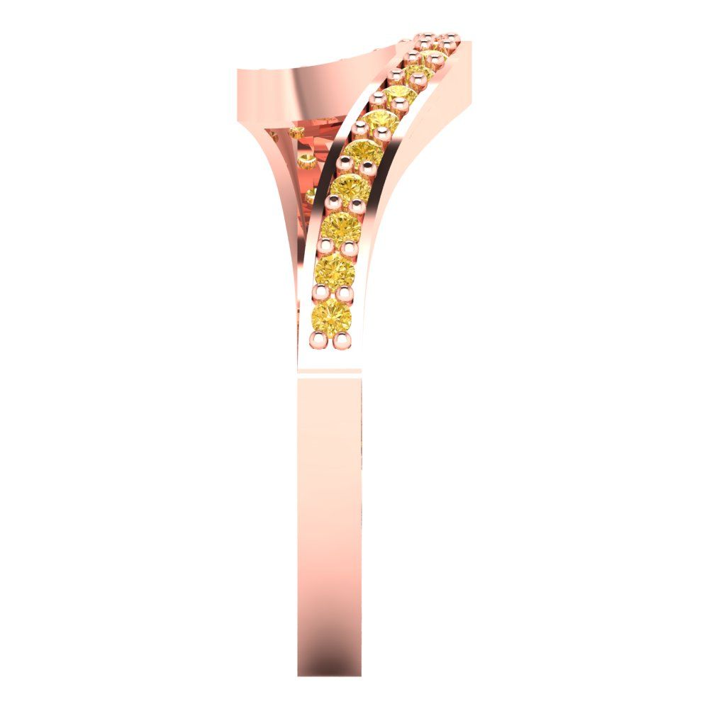0.165 cttw Simulated Yellow Diamond Round Cut Rose Gold Eternity Wedding Band