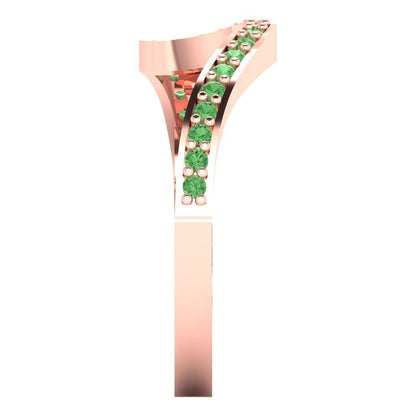 0.165 cttw Simulated Green Diamond Round Cut Rose Gold Eternity Wedding Band
