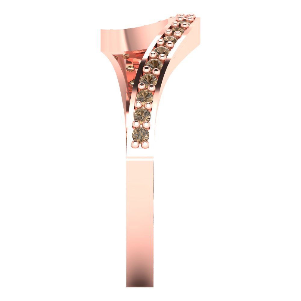 0.165 cttw Simulated Champagne Diamond Round Cut Rose Gold Eternity Wedding Band