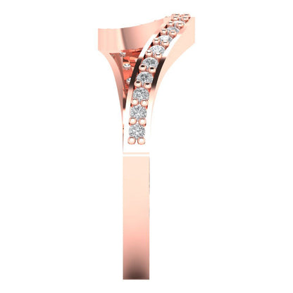 0.165 cttw Moissanite Round Cut Rose Gold Eternity Wedding Band