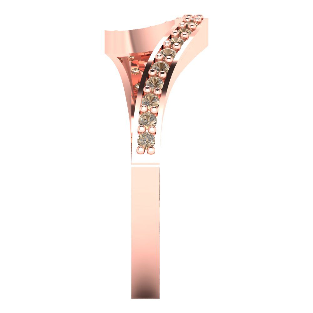 0.165 cttw Yellow Moissanite Round Cut Rose Gold Eternity Wedding Band