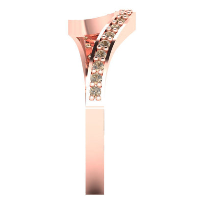 0.165 cttw Yellow Moissanite Round Cut Rose Gold Eternity Wedding Band