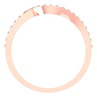 0.165 cttw Blue Moissanite Round Cut Rose Gold Eternity Wedding Band