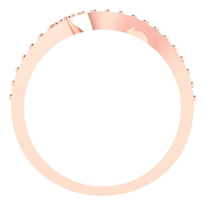 0.165 cttw Natural Morganite Round Cut Rose Gold Eternity Wedding Band