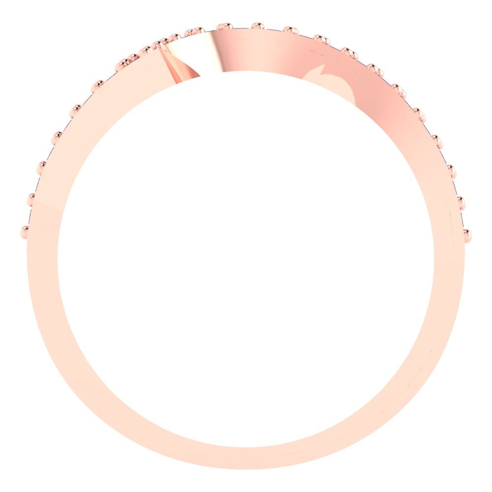 0.165 cttw Simulated Blue Sapphire Round Cut Rose Gold Eternity Wedding Band