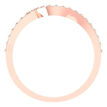 0.165 cttw Natural Onyx Round Cut Rose Gold Eternity Wedding Band