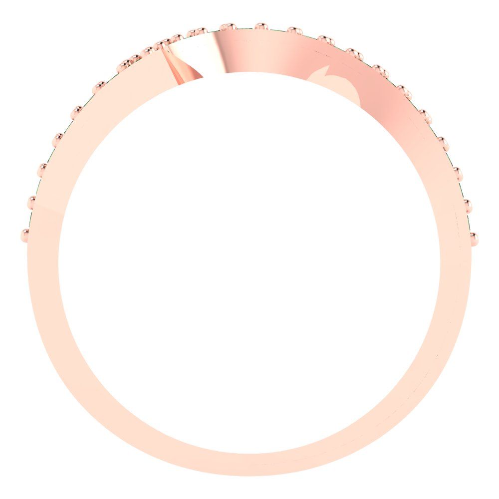 0.165 cttw Simulated Emerald Round Cut Rose Gold Eternity Wedding Band