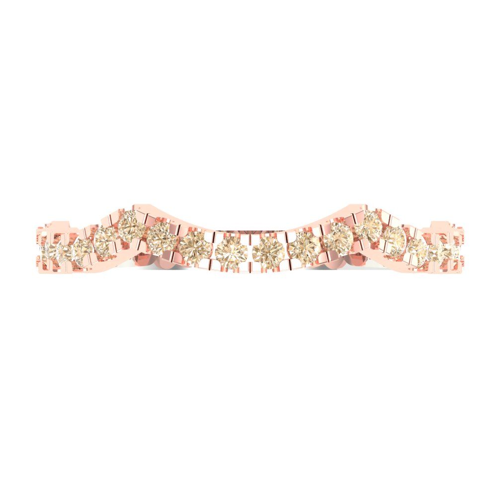 0.36 cttw Natural Morganite Round Cut White/Rose Gold Eternity Wedding Band