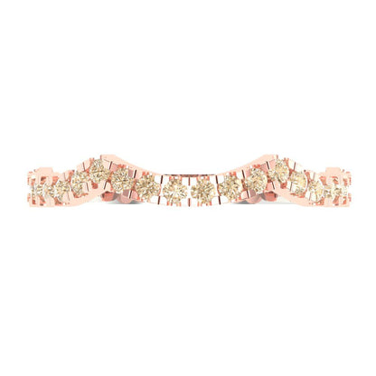 0.36 cttw Natural Morganite Round Cut White/Rose Gold Eternity Wedding Band