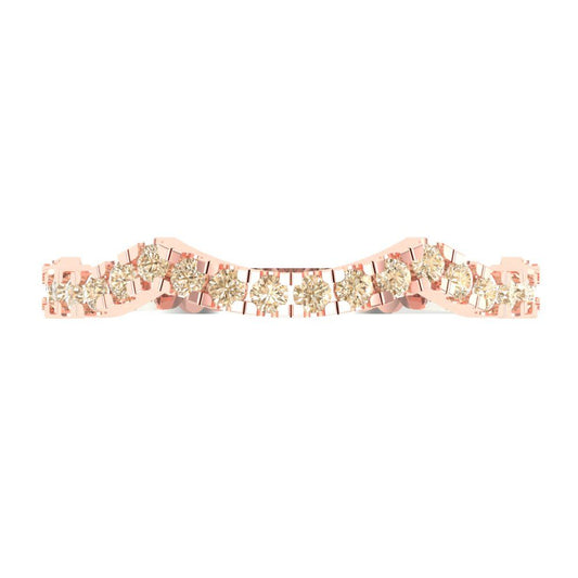 0.36 cttw Natural Morganite Round Cut White/Rose Gold Eternity Wedding Band