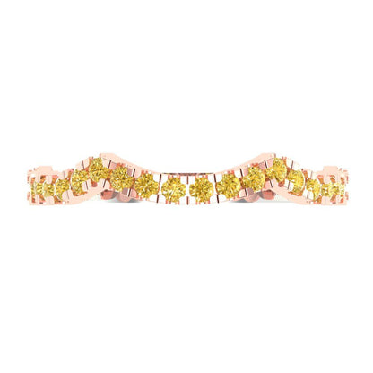 0.36 cttw Natural Citrine Round Cut White/Rose Gold Eternity Wedding Band