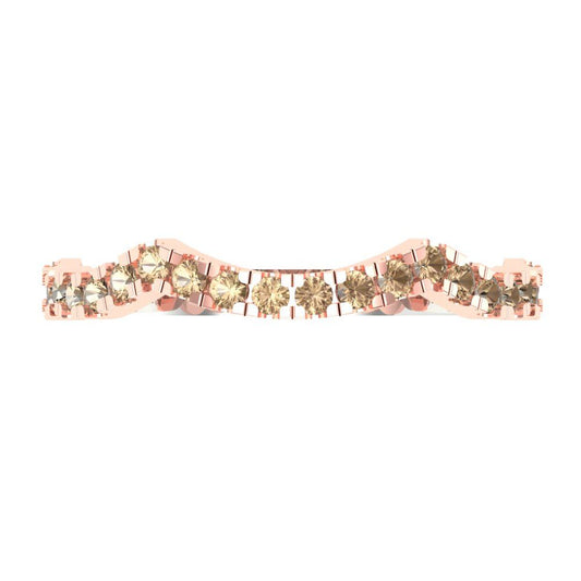 0.36 cttw Yellow Moissanite Round Cut White/Rose Gold Eternity Wedding Band