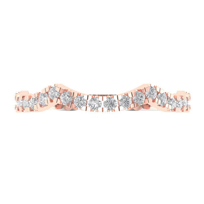 0.36 cttw Moissanite Round Cut White/Rose Gold Eternity Wedding Band