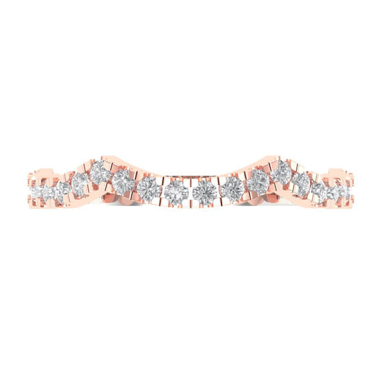0.36 cttw Moissanite Round Cut White/Rose Gold Eternity Wedding Band