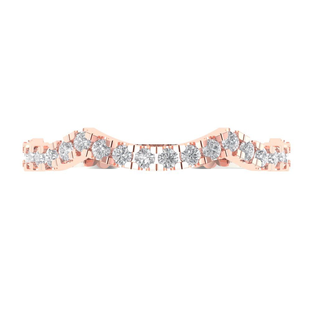 0.36 cttw White Sapphire Round Cut White/Rose Gold Eternity Wedding Band