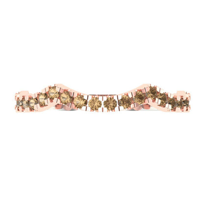 0.36 cttw Simulated Champagne Diamond Round Cut White/Rose Gold Eternity Wedding Band