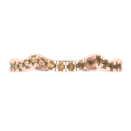 0.36 cttw Simulated Champagne Diamond Round Cut White/Rose Gold Eternity Wedding Band