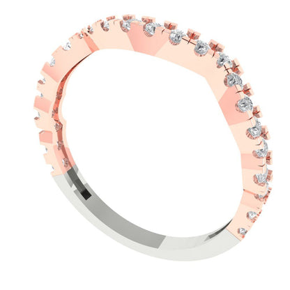 0.36 cttw Moissanite Round Cut White/Rose Gold Eternity Wedding Band