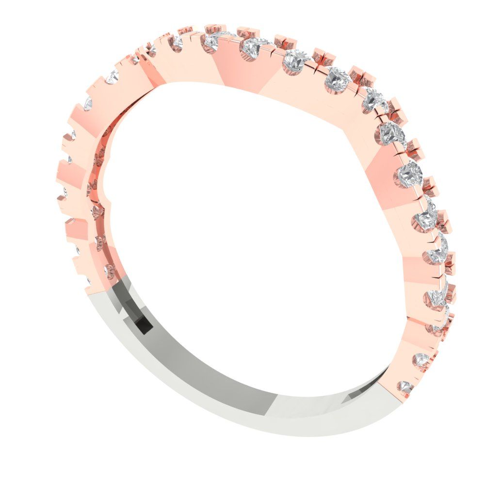 0.36 cttw White Sapphire Round Cut White/Rose Gold Eternity Wedding Band