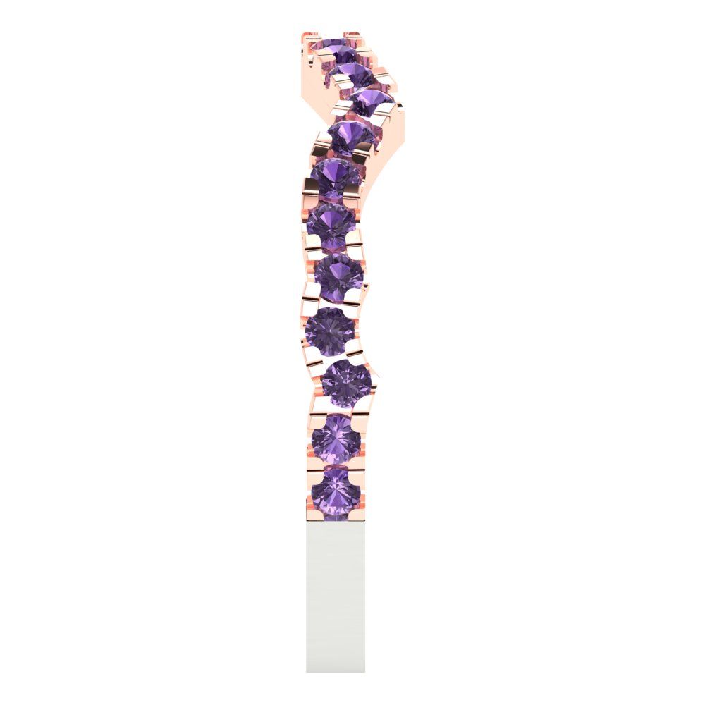 0.36 cttw Simulated Alexandrite Round Cut White/Rose Gold Eternity Wedding Band
