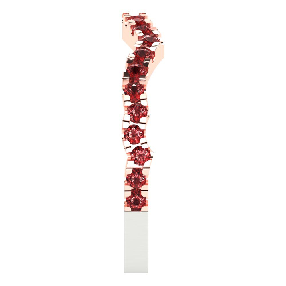 0.36 cttw Natural Garnet Round Cut White/Rose Gold Eternity Wedding Band