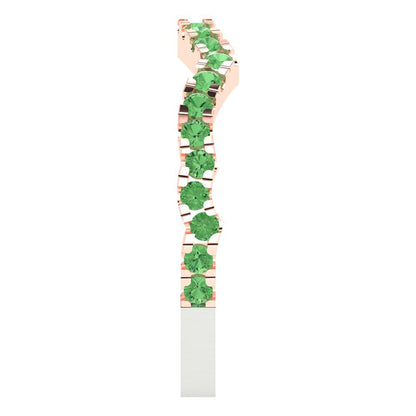 0.36 cttw Simulated Green Diamond Round Cut White/Rose Gold Eternity Wedding Band