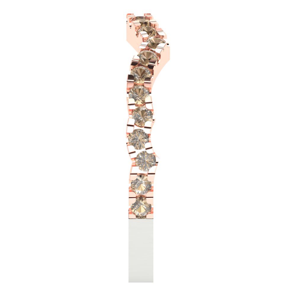 0.36 cttw Yellow Moissanite Round Cut White/Rose Gold Eternity Wedding Band